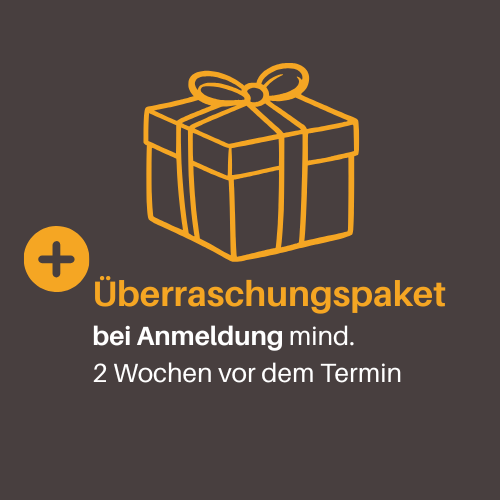 einzigartige Geschenkbox zum Retreat Geschenkpaket bei Anmeldung zwei Wochen vor dem Termin.